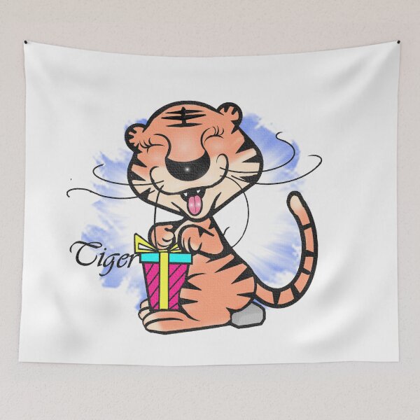 Item preview, Happy tiger - Season's Greetings  designed and sold by Shirley cute art .