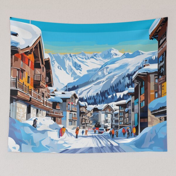 Item preview, A Pop Art Travel Print of Courchevel - France  designed and sold by StudioRedKoala.