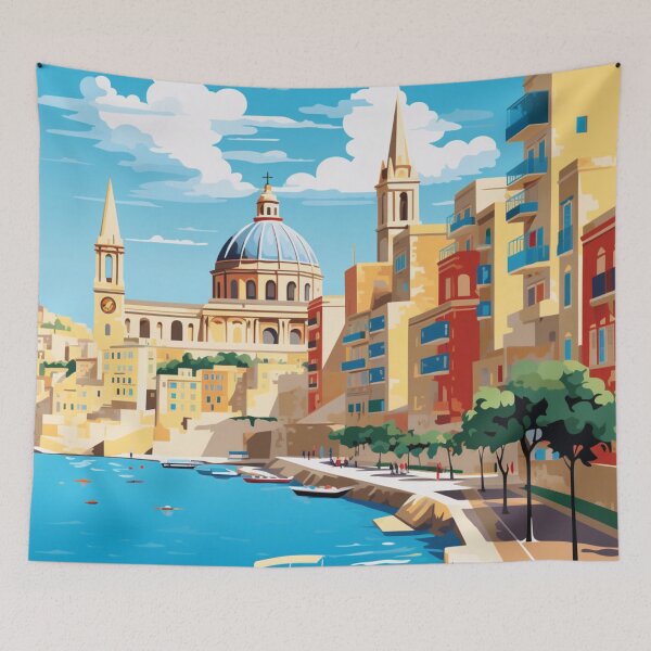 Item preview, A Pop Art Travel Print of Valletta - Malta  designed and sold by StudioRedKoala.