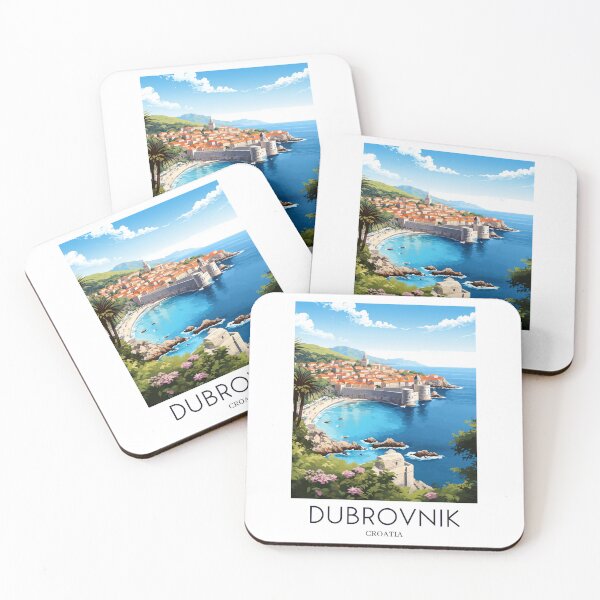 Item preview, A Pop Art Travel Print of Dubrovnik - Croatia  designed and sold by StudioRedKoala.