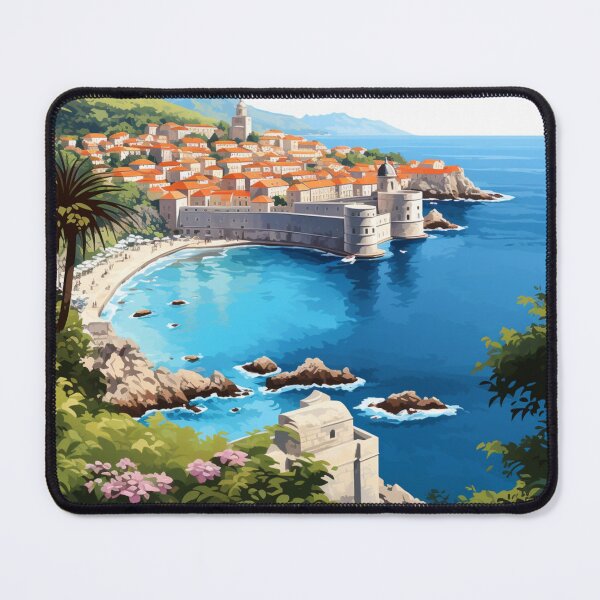 Item preview, A Pop Art Travel Print of Dubrovnik - Croatia designed and sold by StudioRedKoala.