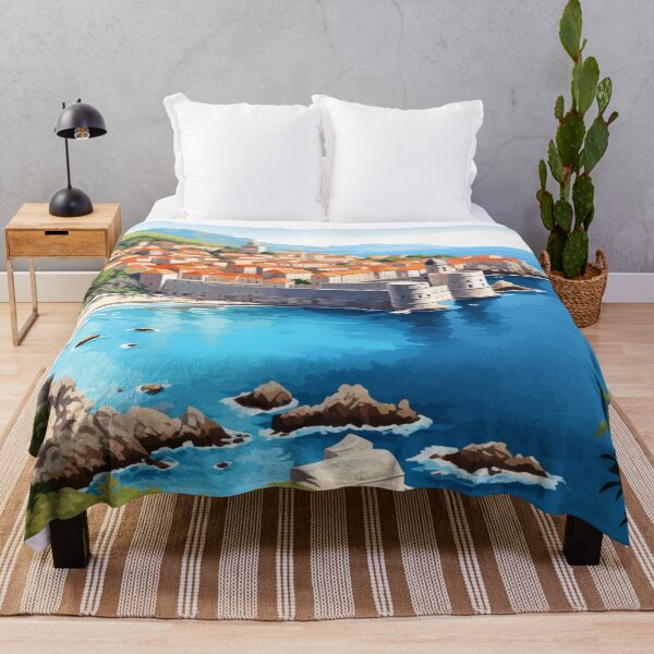 Item preview, A Pop Art Travel Print of Dubrovnik - Croatia  designed and sold by StudioRedKoala.