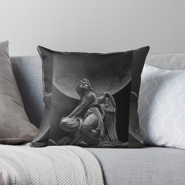 Angel under the Super Moon Throw Pillow