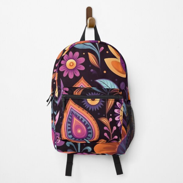 Item preview, Colorful Retro Boho Flowers and Leaves Pattern designed and sold by Lamarcy.