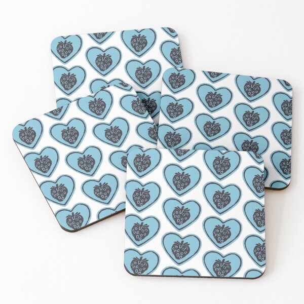 Item preview, corazón de fresa azul, blue strawberry heart designed and sold by ASTRALEXIA.