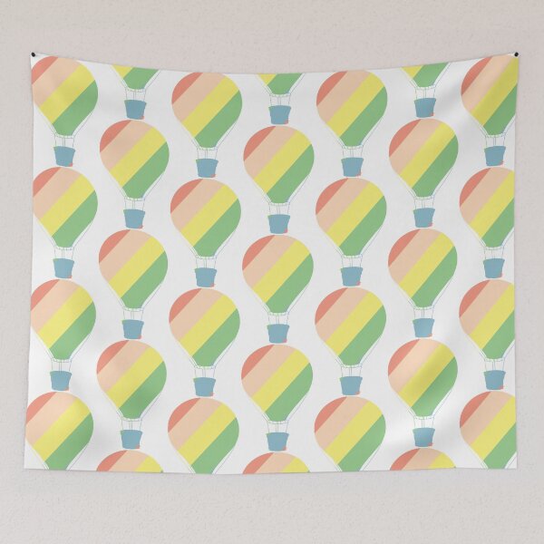 Item preview, Retro Pastel Rainbow Hot Air Balloon designed and sold by eternallygifted.