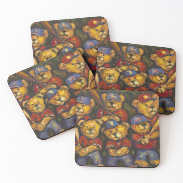 Item preview, Teddy Bear Baseball Team - baseball painting designed and sold by MattOastler.