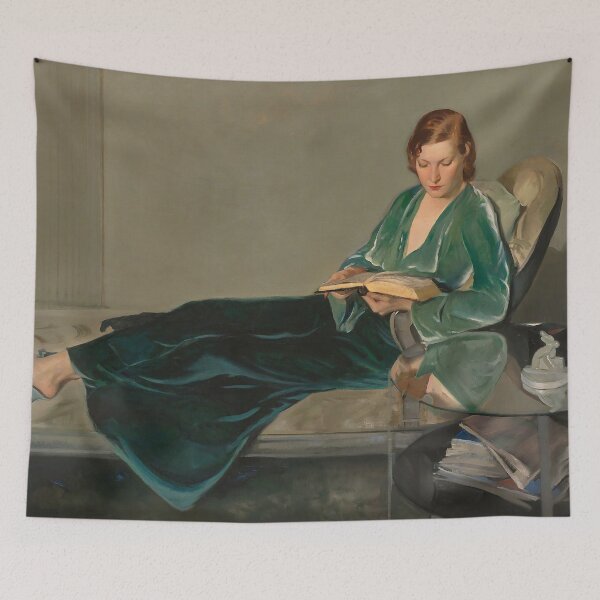 Item preview, Woman Reading Book, Vintage Woman Portrait designed and sold by vintagevivian.