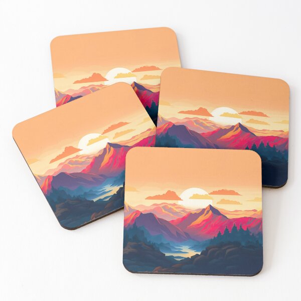 Item preview, Mountain Range Sunset Illustration designed and sold by Digi-Artsy.