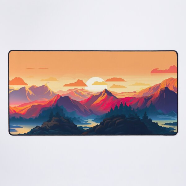 Item preview, Mountain Range Sunset Illustration designed and sold by Digi-Artsy.