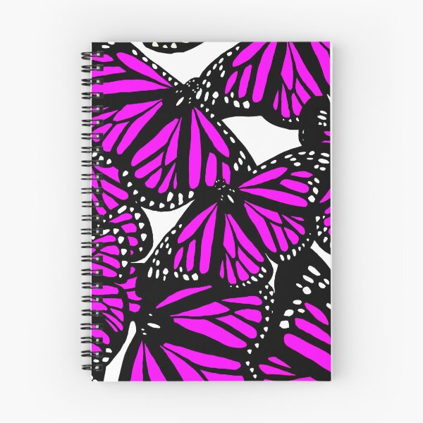 Item preview, Bright Pink Monarch Butterflies flying bright white background designed and sold by WildCanyon.