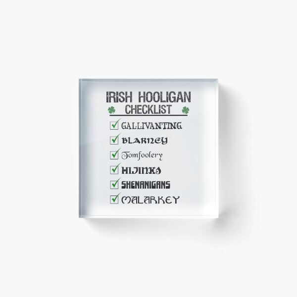 Item preview, Irish Hooligan Checklist Funny St Patrick's Day Blarney Malarkey Shenanigans designed and sold by DropPoint10.