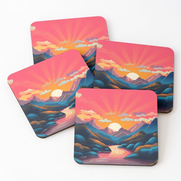 Item preview, Mountain Range Sunset Illustration designed and sold by Digi-Artsy.