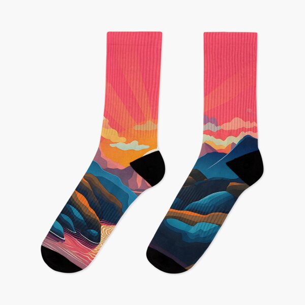 Item preview, Mountain Range Sunset Illustration designed and sold by Digi-Artsy.