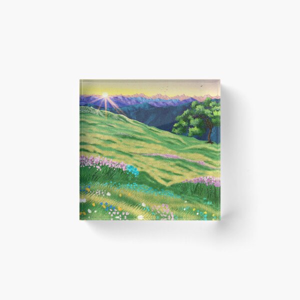 Sunrise Landscape Acrylic Block