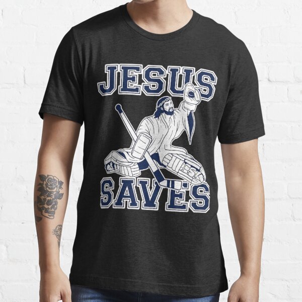 New Jesus Saves Hockey Jersey Puck Sports Funny DT Adult T-Shirt Tee 