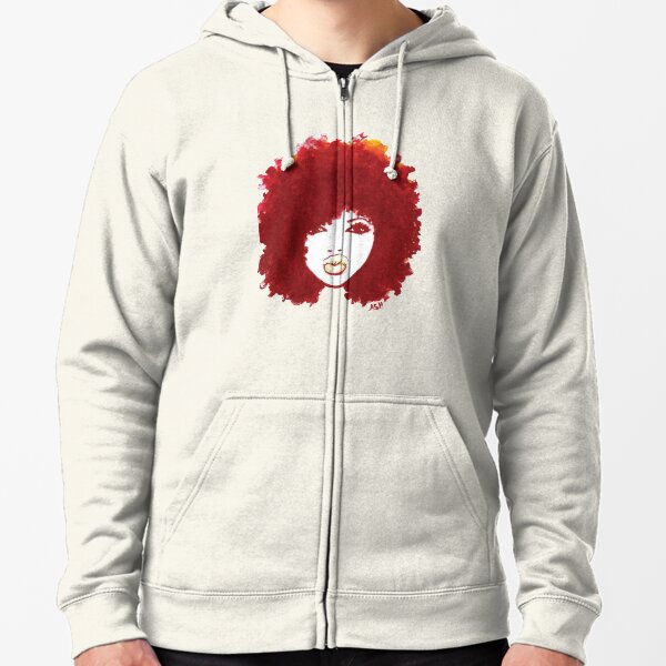 Curly Afro Autumn Proud Of Natural Hair T-Shirt Zipped Hoodie