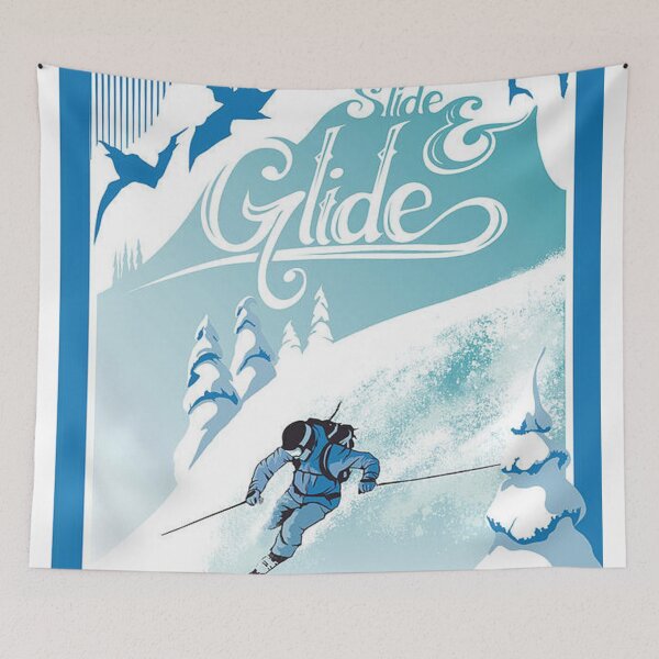 Item preview, Slide And Glide Retro Ski Poster Poster designed and sold by jamezsimon.