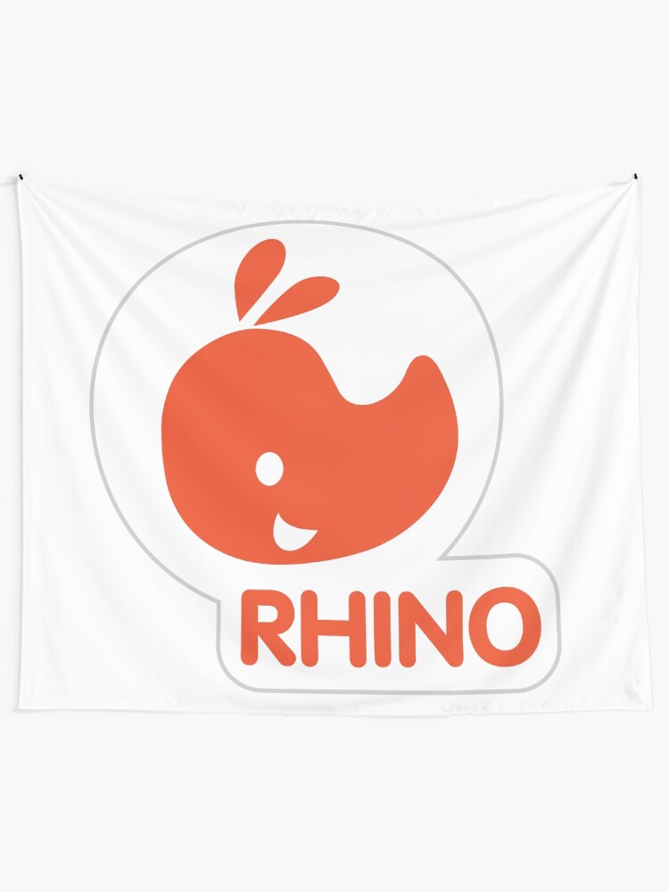 Alternate view of emblem of a red rhinoceros Tapestry