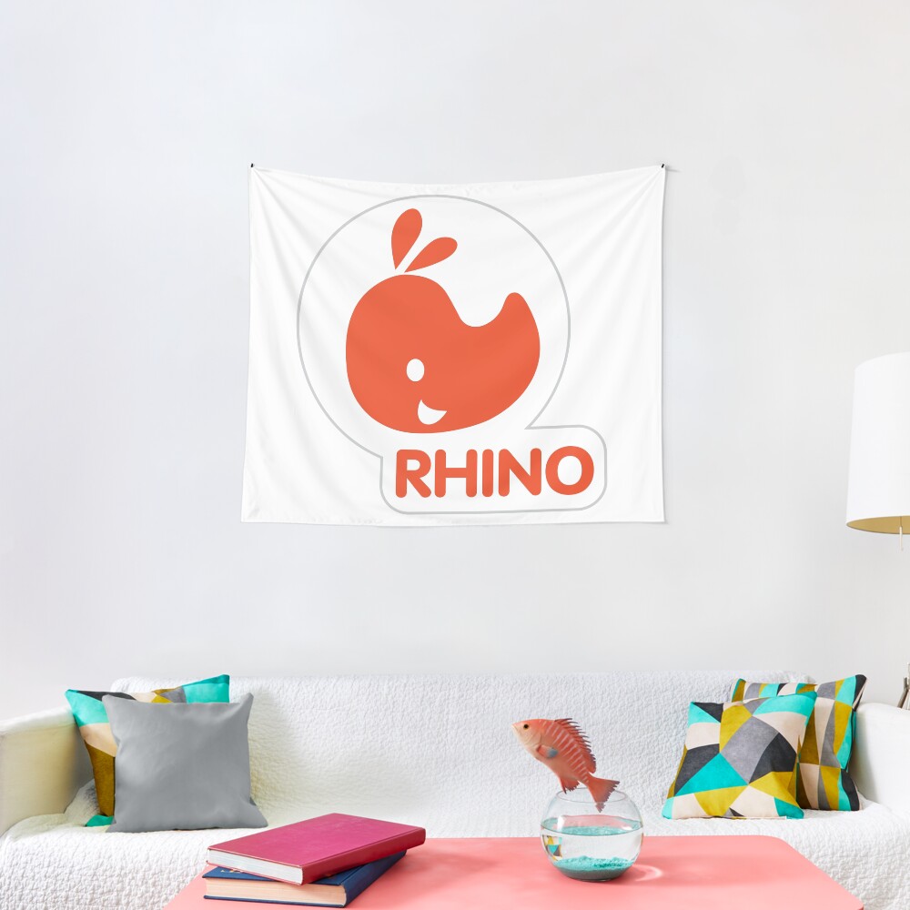 emblem of a red rhinoceros Tapestry
