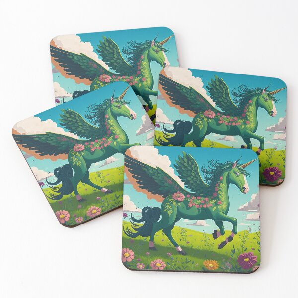 Item preview, Emerald Flight: Green Pegasus Artwork designed and sold by Glitchart66.