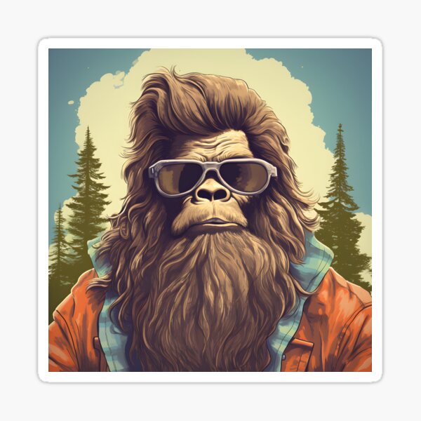 Hipster Sasquatch Sticker