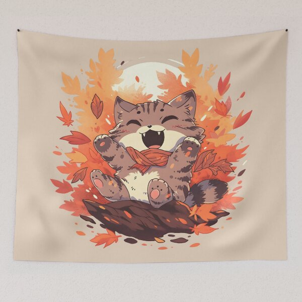 Item preview, Joyful Bobkitten in Bold Fall Palette designed and sold by InkedBeasts.