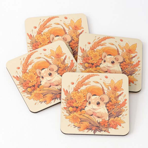 Item preview, Concerned Harvest Mouse Amid Fall Foliage designed and sold by InkedBeasts.