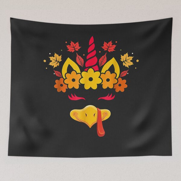Item preview, Cute Turkey Unicorn Face Girls Funny Thanksgiving Autumn designed and sold by William Parker.