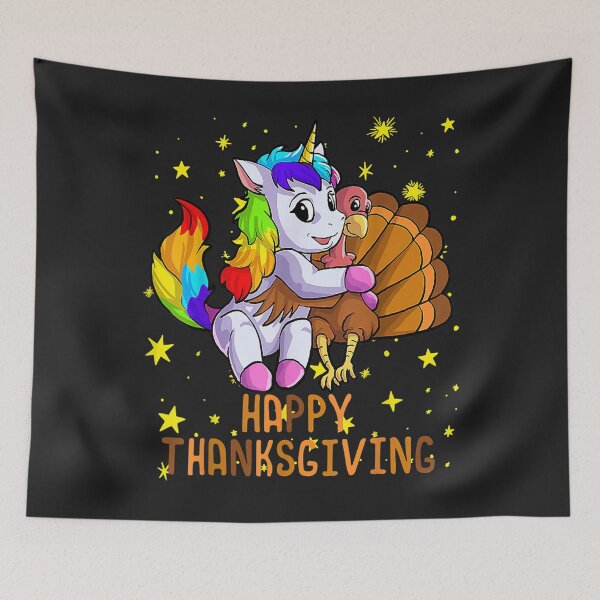 Item preview, Cute Unicorn Hugs Turkey Happy Thanksgiving Shirt Girls designed and sold by William Parker.