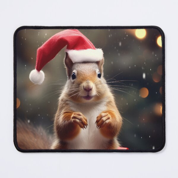 Item preview, Squirrel in a Santa Hat with Christmas Present designed and sold by OddCorro.