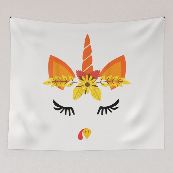Item preview, Cute Unicorn Turkey Face Thanksgiving Costume Girls Women designed and sold by William Parker.