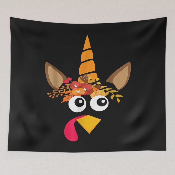 Item preview, Cute Unicorn Turkey Autumn Fall Face Funny Thanksgiving 2022 designed and sold by William Parker.