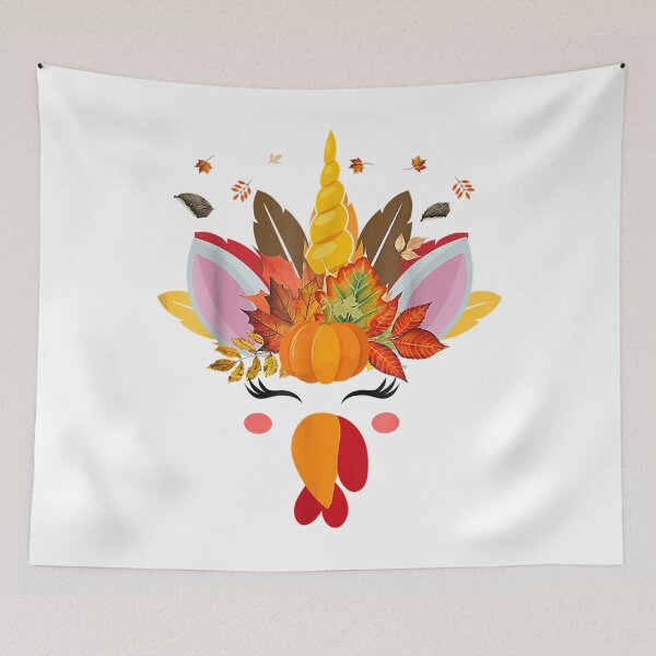 Item preview, Cute Unicorn Turkey Face Girl Autumn Fall Funny Thanksgiving designed and sold by William Parker.