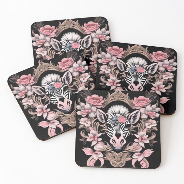 Item preview, Zebra floral crest designed and sold by Roxburylane.