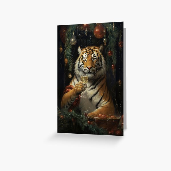 Artikel-Vorschau von Trinkender Tiger-Weihnachtsbaum, designt und verkauft von OddCorro.