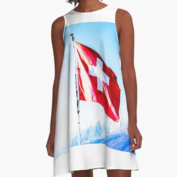 Swiss Flag A-Line Dress