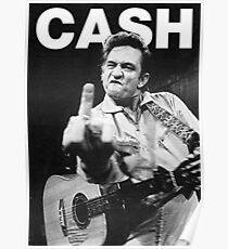 Johnny Cash mit Logo Poster