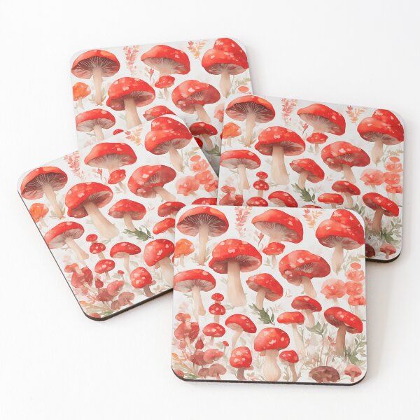 Item preview, Red mushrooms on background designed and sold by Jayjaynaenae.