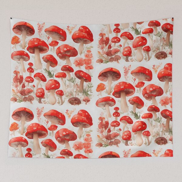 Item preview, Red mushrooms on background designed and sold by Jayjaynaenae.