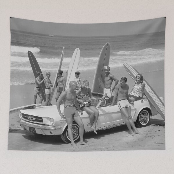 Item preview, Retro Surfers, Black and White Vintage Photo designed and sold by modernretro.