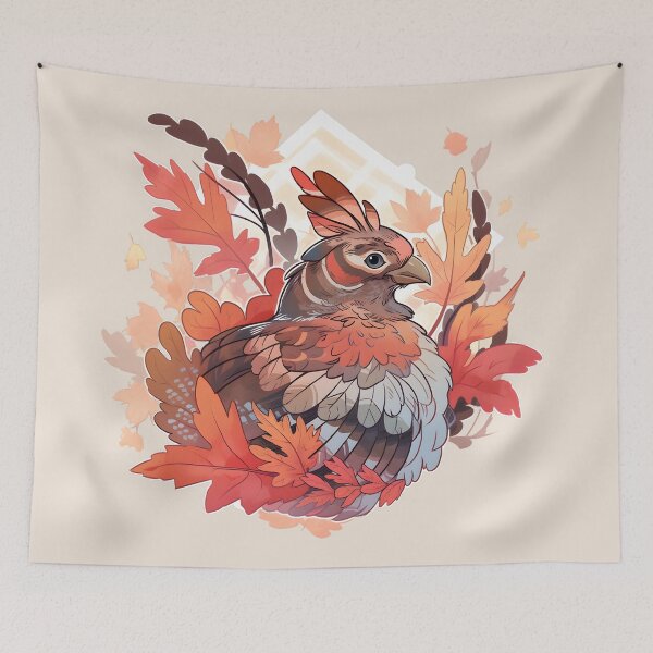 Item preview, Calm Ruffed Grouse in Fall Surroundings designed and sold by InkedBeasts.