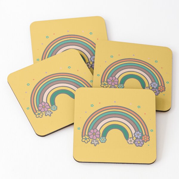Item preview, Retro BOHO Flowers 60's 50's 70's Funky Hippie Rainbow designed and sold by RoguePixel.