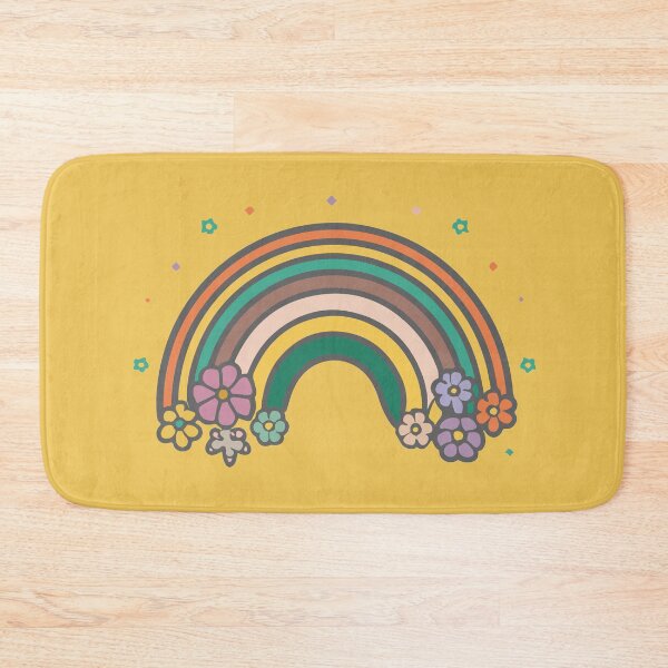 Item preview, Retro BOHO Flowers 60's 50's 70's Funky Hippie Rainbow designed and sold by RoguePixel.