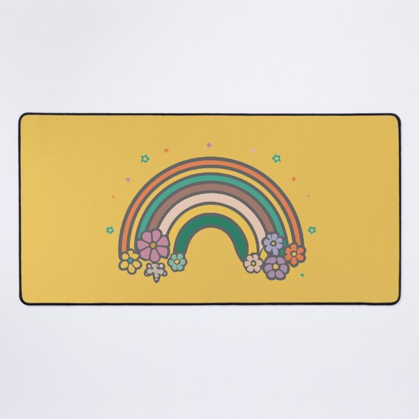 Artikelvorschau, Retro BOHO Blumen 60er 50er 70er Funky Hippie Regenbogen entworfen und verkauft von RoguePixel.
