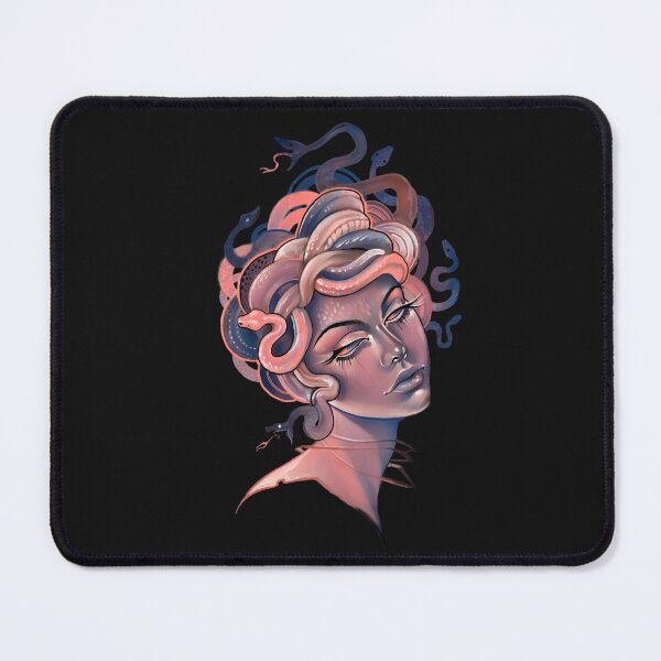 Item preview, Coral and blue Medusa portrait designed and sold by Zanglechan.
