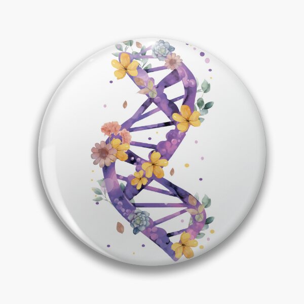 Item preview, Violet watercolor illustration of human DNA in flowers. Hand drawn vector illustration for stickers, postcards, prints on clothes, stamps designed and sold by Anastasiia Yurevych.