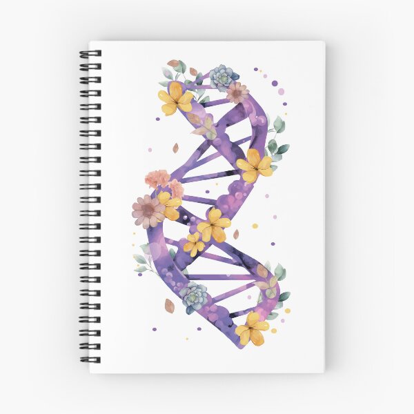 Item preview, Violet watercolor illustration of human DNA in flowers. Hand drawn vector illustration for stickers, postcards, prints on clothes, stamps designed and sold by Anastasiia Yurevych.