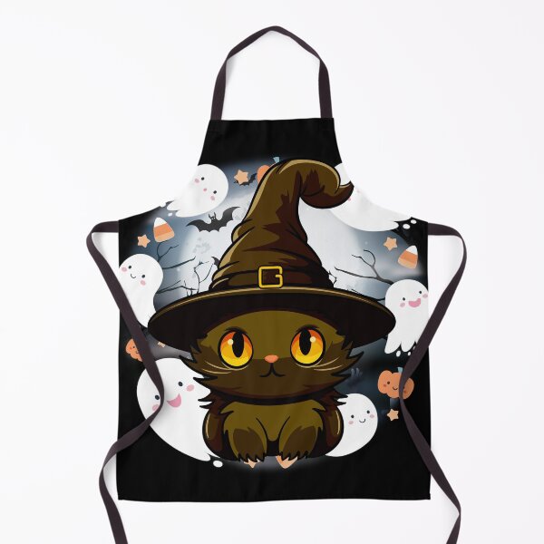 Item preview, Cute Halloween Cat with Witch Hat designed and sold by my-green-gecko.