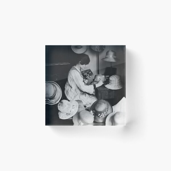 Item preview, Hat Maker, Black and White Vintage Photo designed and sold by modernretro.